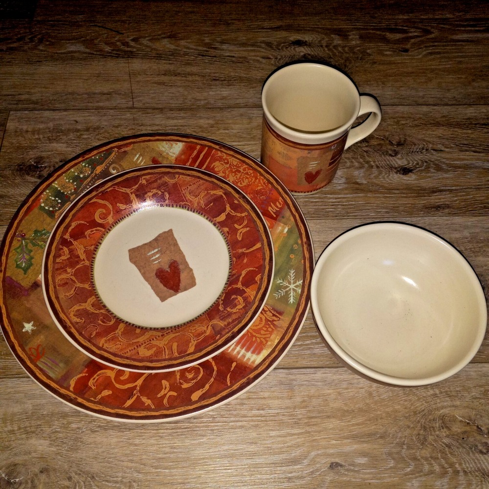 Pfaltzgraff Holiday Spice Place Setting Vintage Set, Dinner, Salad, Bowl, Mug